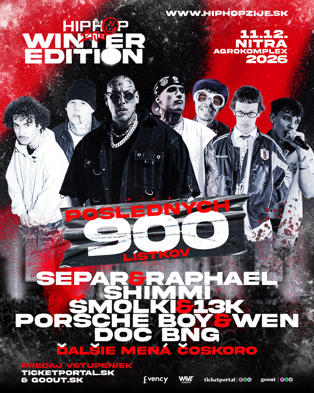 Hip Hop Žije Winter Edition Nitra — zostáva posledných 900 lístkov, 11. 12. 2026 Agrokomplex