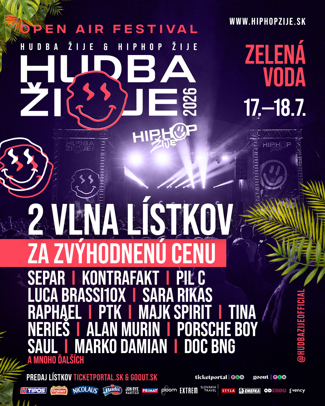 Hudba Žije Zelená Voda 2026 — 1. vlna lístkov za zvýhodnenú cenu