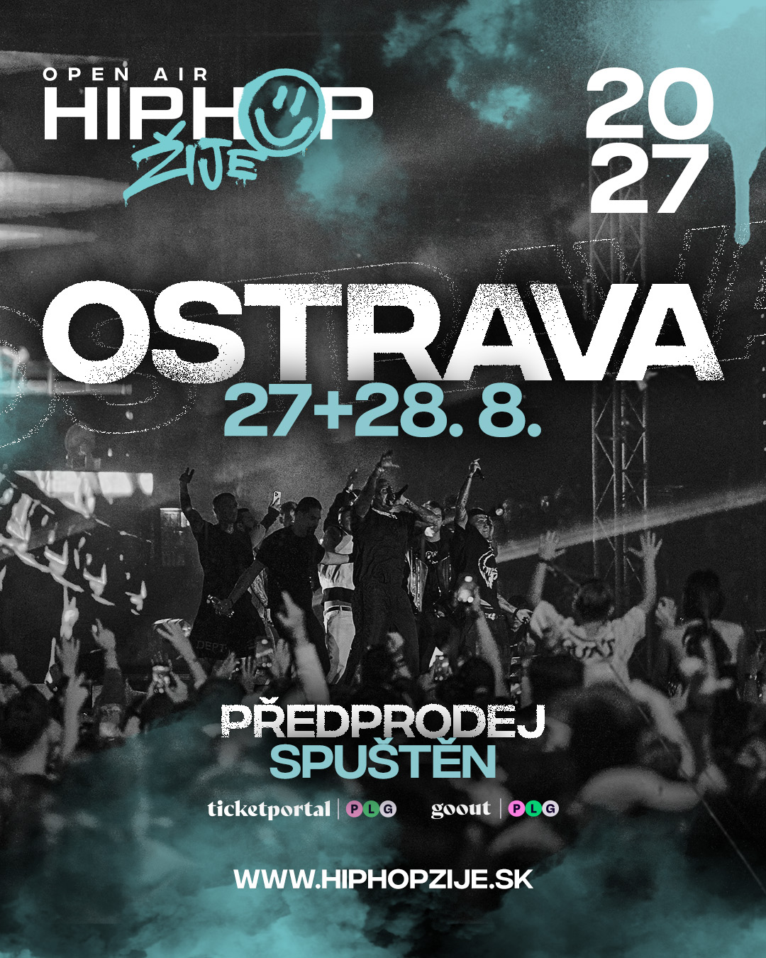 Hip Hop Žije Ostrava 2027 — předprodej spuštěn, 27.+28. 8., Dolní oblast Vítkovice. Vstupenky na Ticketportalu.