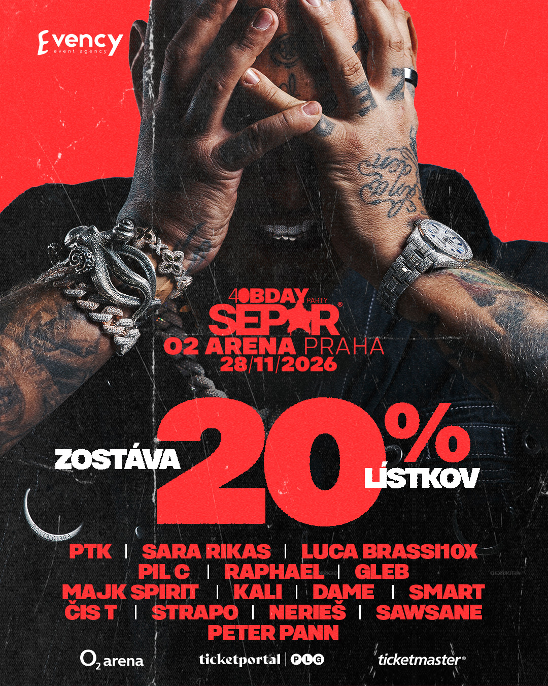 Separ — 40 BDAY Party, O2 arena Praha 28. 11. 2026. Zostáva 20 % lístkov.