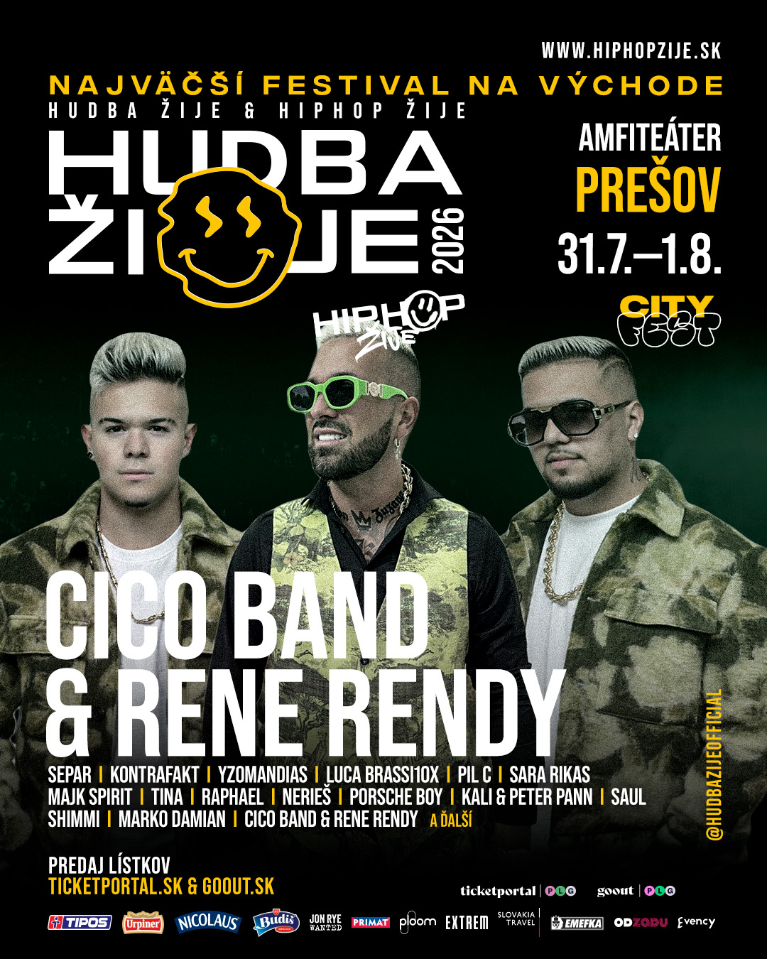 🔥 CICO BAND & RENE RENDY NA HUDBA ŽIJE PREŠOV 💣 NAJVÄČŠÍ FESTIVAL NA VÝCHODE 🎶 CICO BAND & RENE RENDY rozbehnú párty,