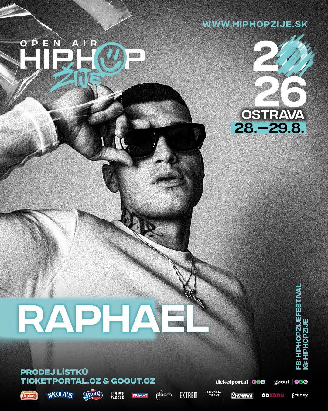 🔥 RAPHAEL NA HIP HOP ŽIJE OSTRAVA Syrový rap, tlak od první minuty a energie, která jde rovnou do davu. Raphael míří do