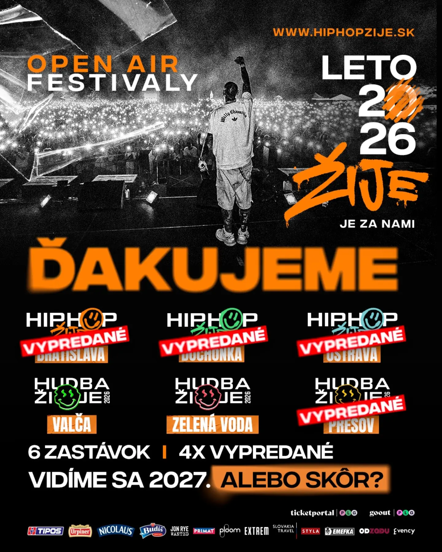 💯 LETO 2026, NA KTORÉ SA NEZABÚDA! Bratislava. Ostrava. Prešov. Duchonka. Zelená Voda. Valča. 🔥 6 zastávok 🏆 4 vypred